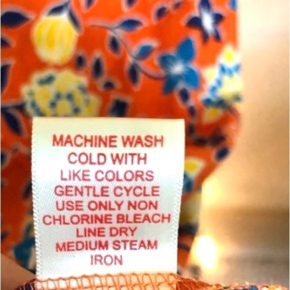 True Destiny, Smocked, Off-Shoulder Cotton Floral Dress Orange Boho,Size M - Picture 6 of 11